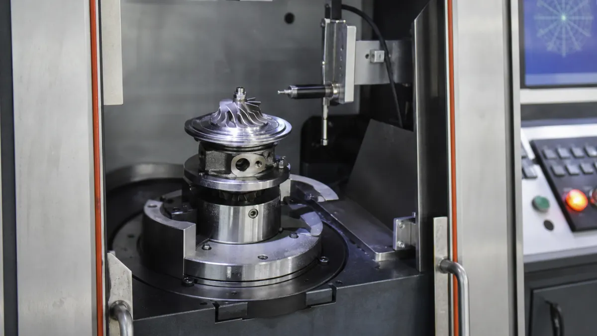 VSR high-speed balancing machine testing a turbocharger rotating assembly