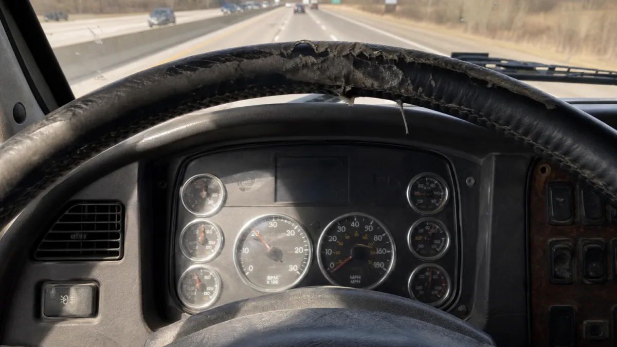Class 8 diesel truck odometer and dashboard showing high mileage, illustrating how long a turbocharger lasts on a diesel engine